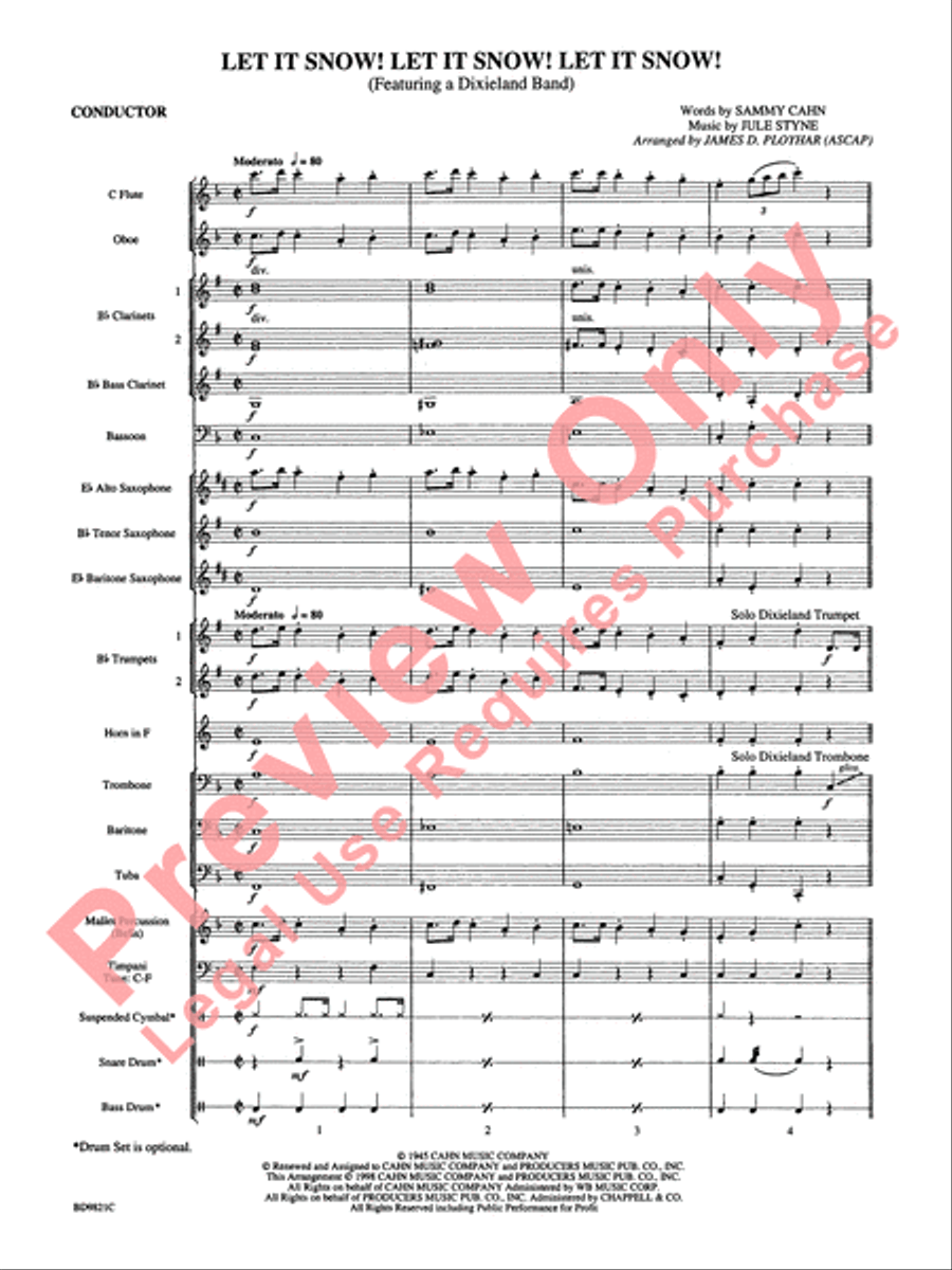 Let It Snow! Let It Snow! Let It Snow! Concert Band scores gallery preview page 4