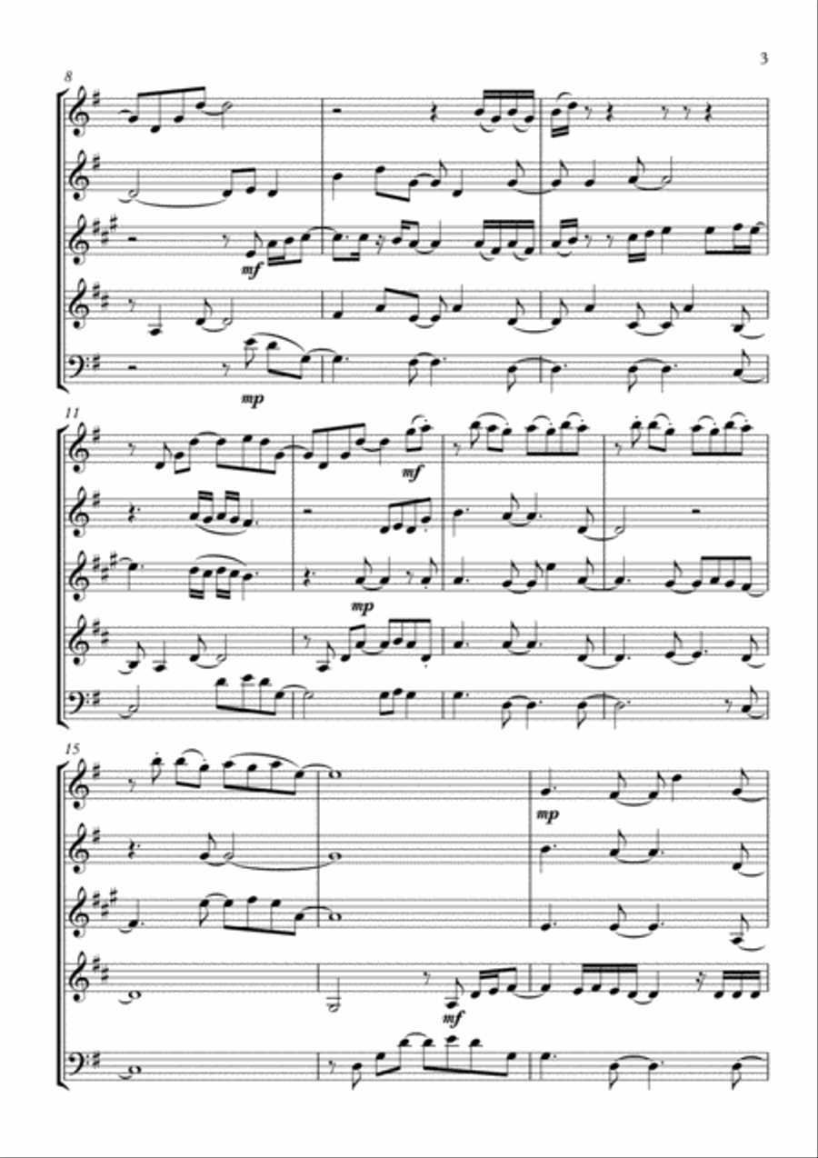 Man In The Mirror Woodwind Quintet scores gallery preview page 3