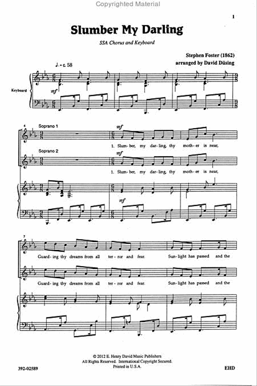 Slumber, My Darling Slumber, My Darling SSA scores gallery preview page 2