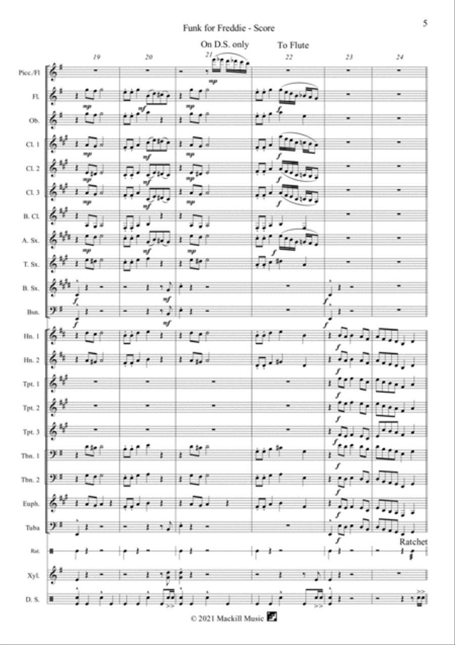Funk for Freddie Concert Band scores gallery preview page 5