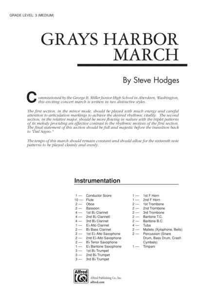 Grays Harbor March: Score