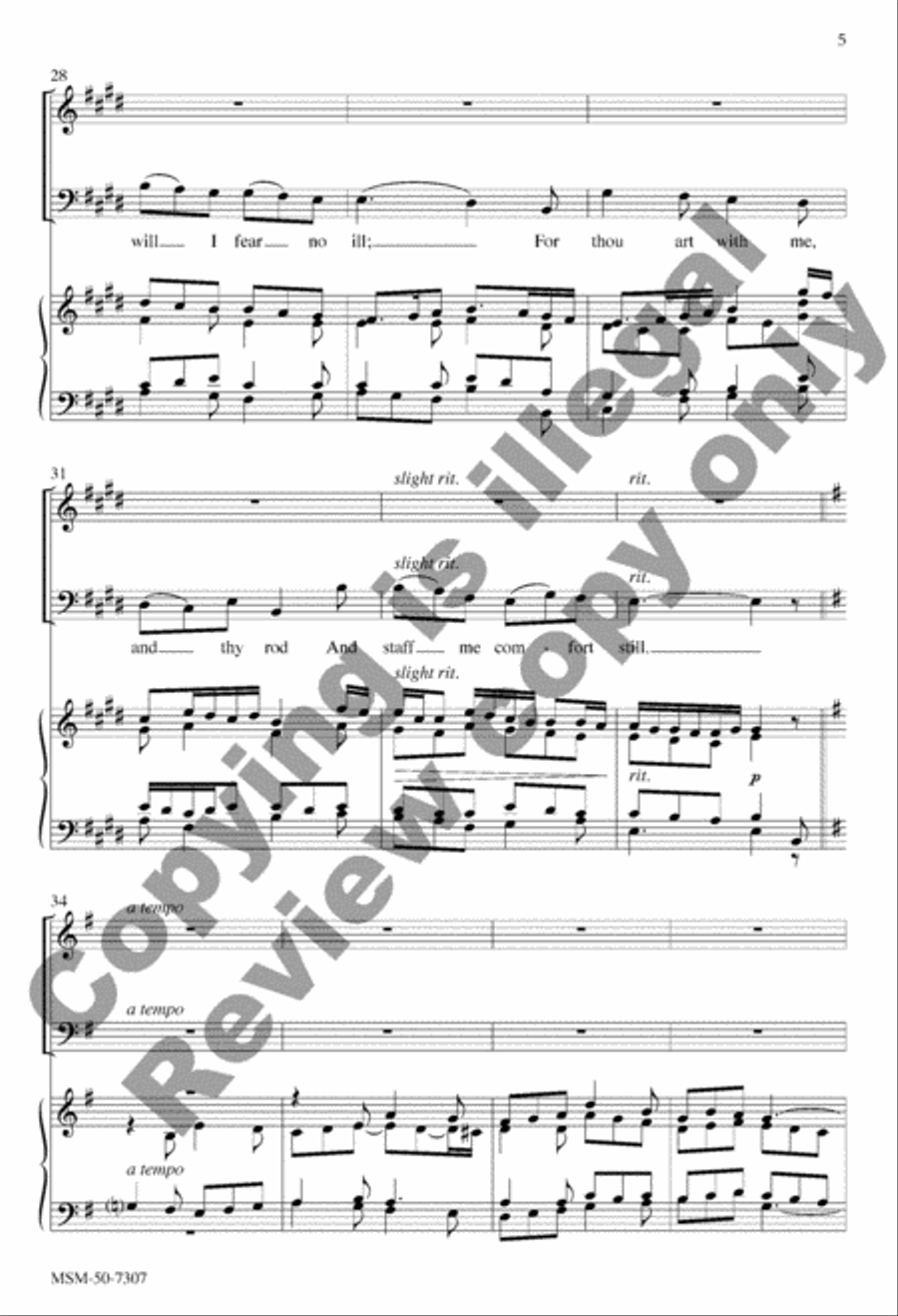 The Lord's My Shepherd, I'll Not Want 4-Part scores gallery preview page 5