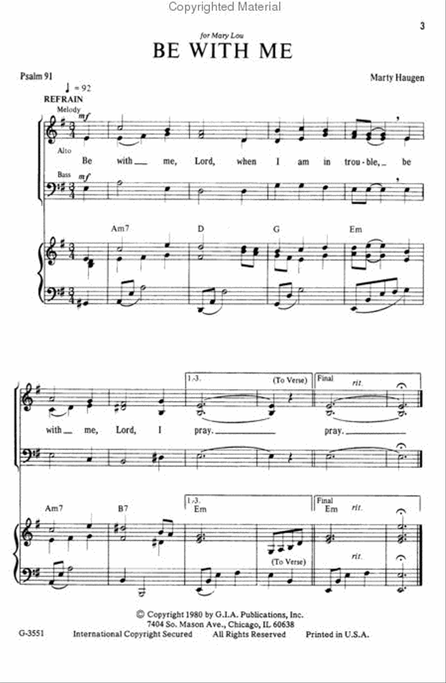 Be With Me 4-Part scores gallery preview page 2