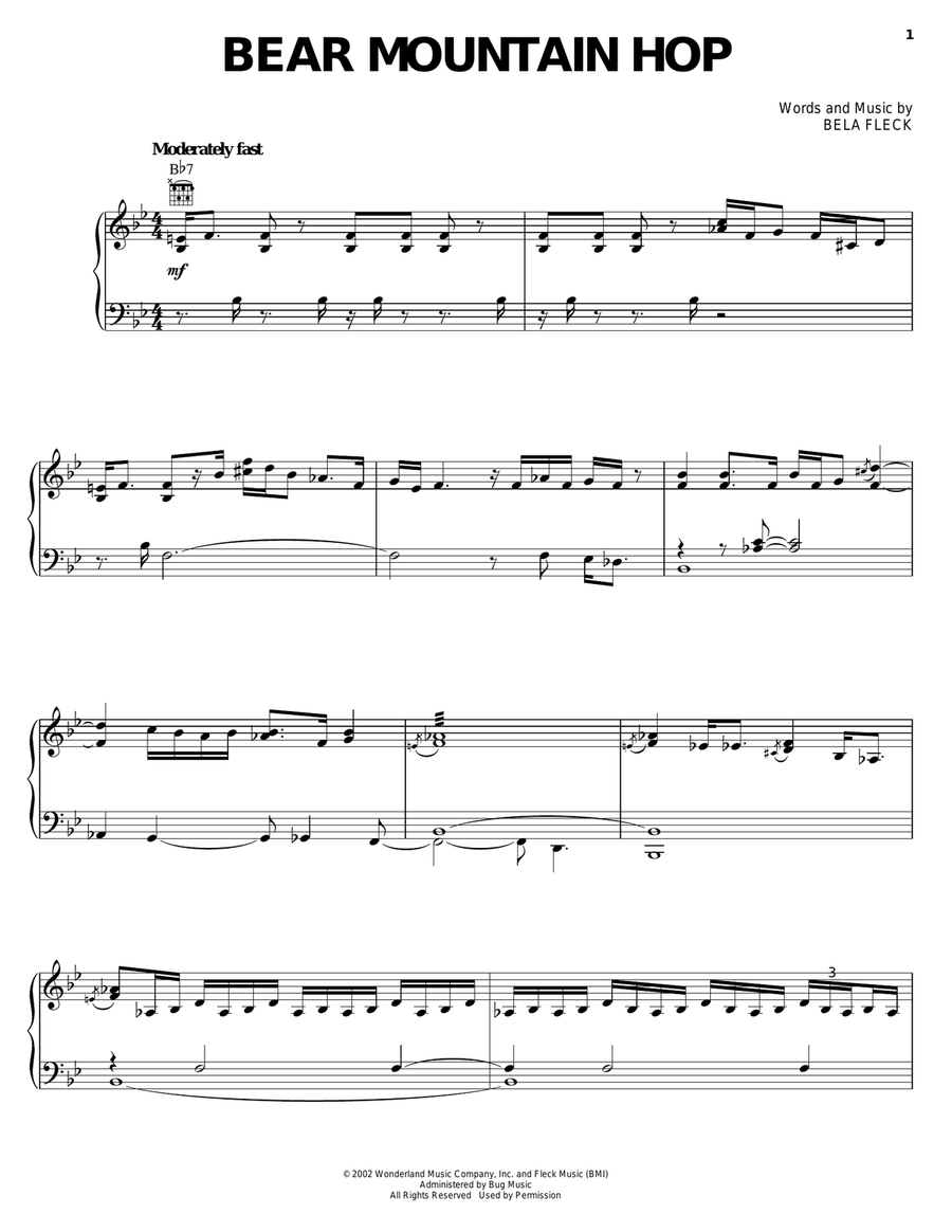 Bear Mountain Hop Piano, Vocal, Guitar scores gallery preview page 1