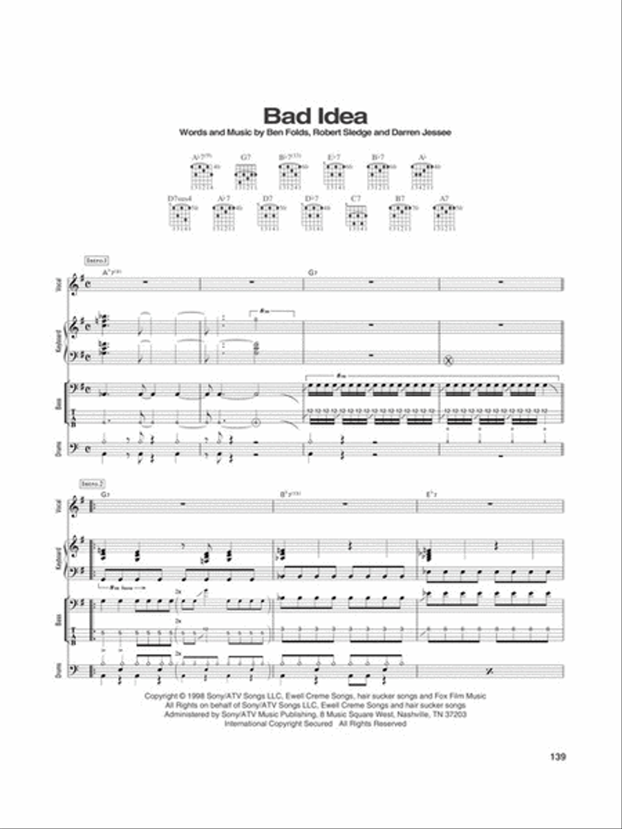 Ben Folds Five and Selections from Naked Baby Photos Electric Guitar scores gallery preview page 6