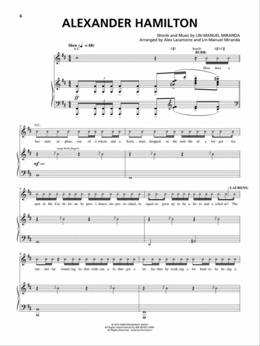 Hamilton Piano, Vocal scores gallery preview page 7