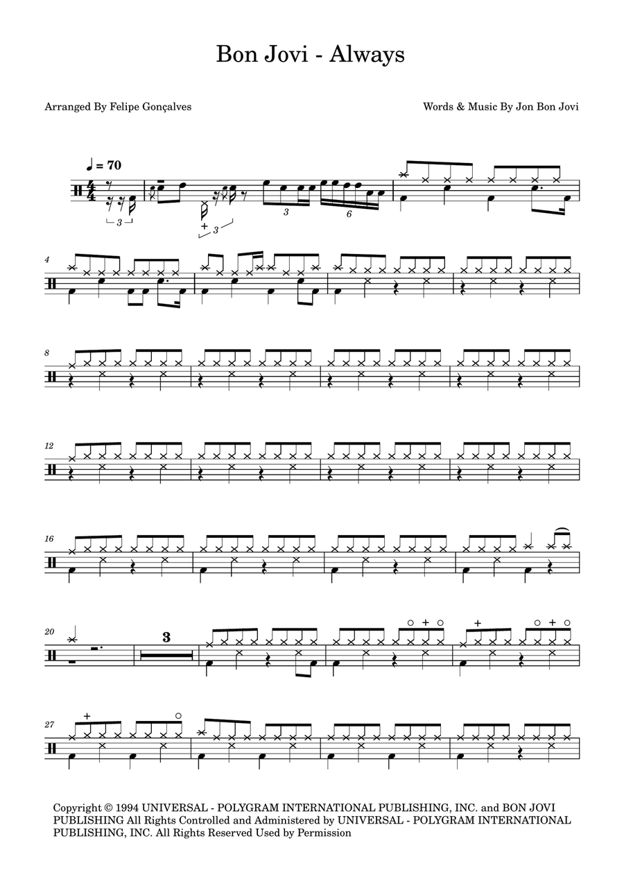 Always Drum Set scores gallery preview page 1