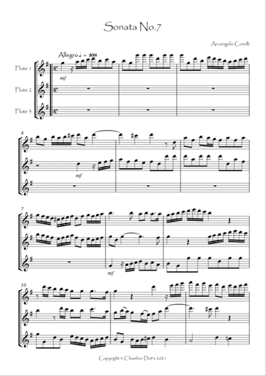 Sonata No.7 Flute Trio scores gallery preview page 2