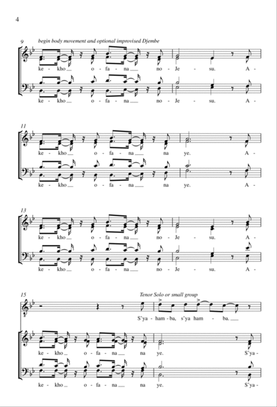 Akekho ofana noJesu 4-Part scores gallery preview page 3