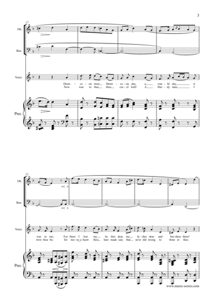 The Lovely Lass of Inverness, Op. 108 - Voice, Oboe, Bassoon and Piano image number null