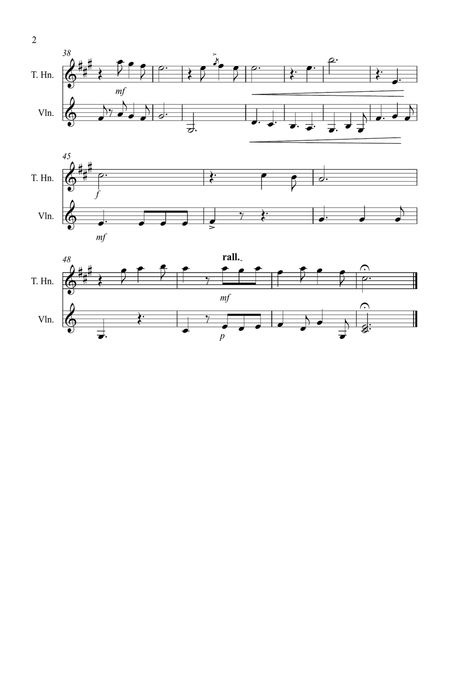 O Holy Night for Tenor Horn and Violin Duet Horn scores gallery preview page 2