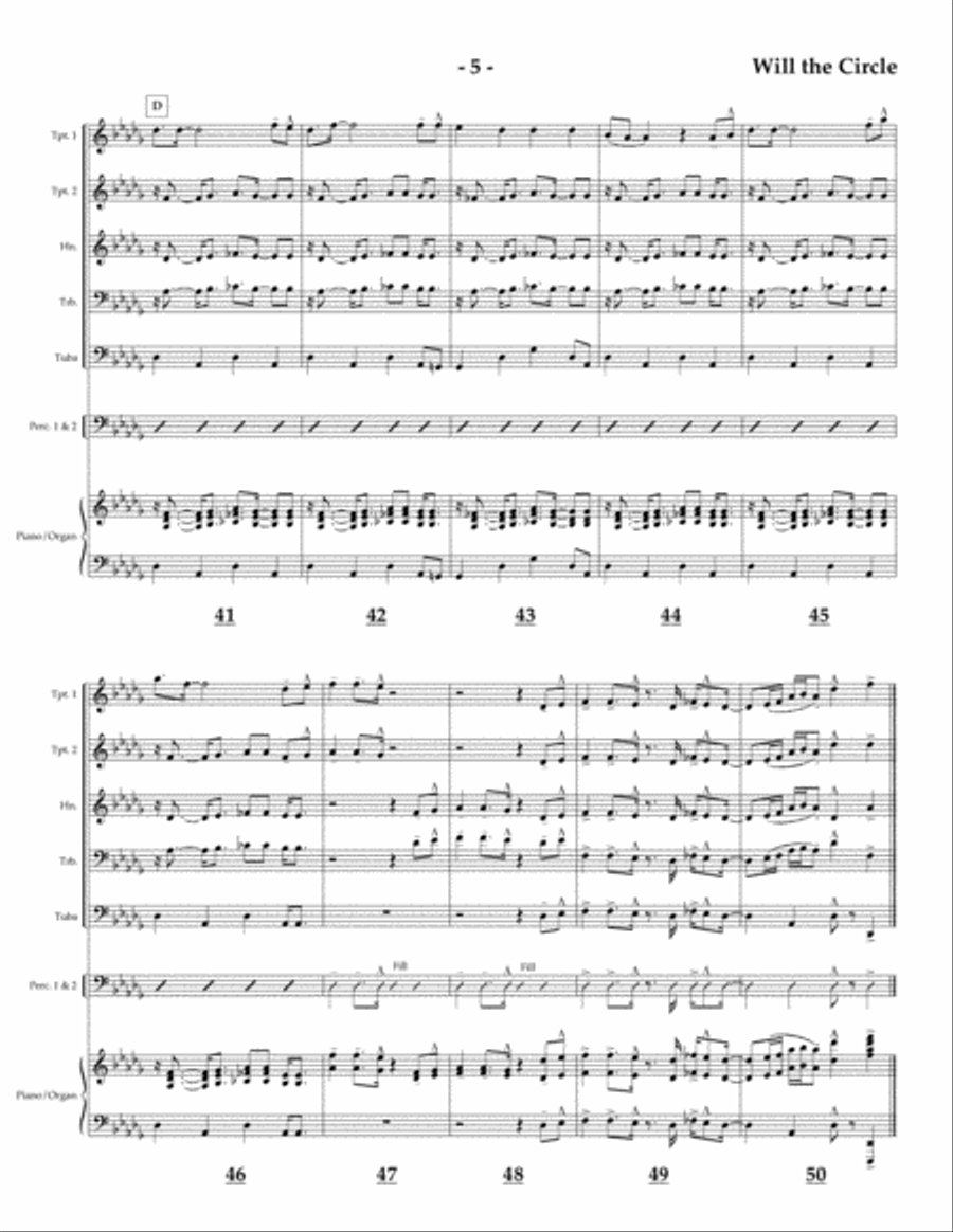 Will the Circle Be Unbroken for Brass Quintet Brass Quintet scores gallery preview page 5
