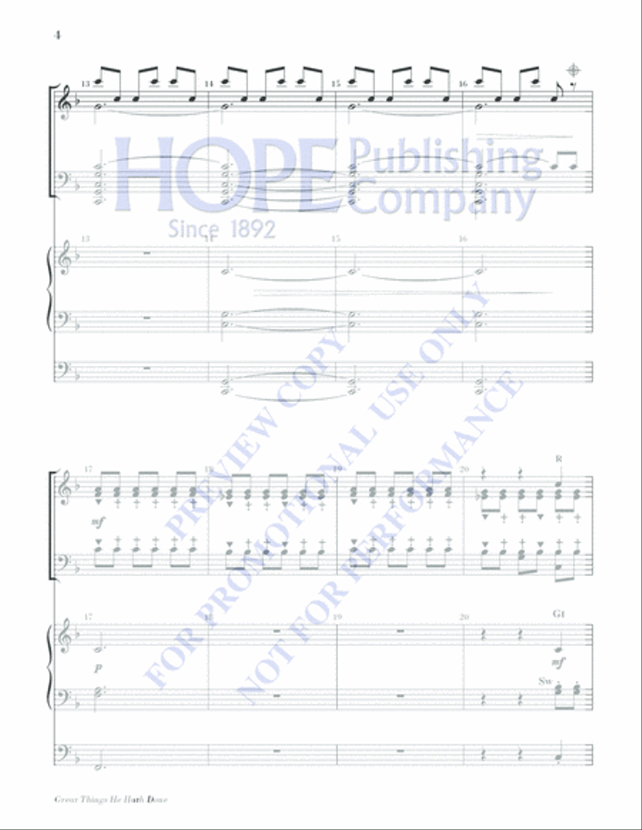 Great Things He Hath Done Handbell Choir scores gallery preview page 4