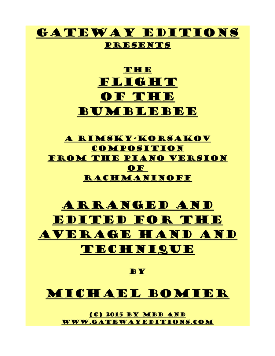 Flight of the Bumblebee for Piano Solo, after Rachmaninoff Piano Method scores gallery preview page 1