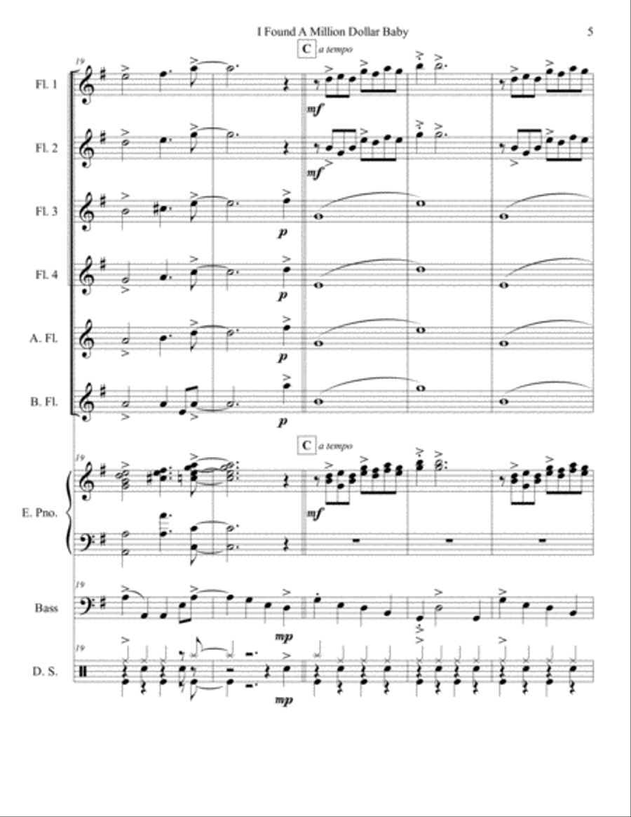 I Found A Million Dollar Baby In A 5 & 10 Store Woodwind Ensemble scores gallery preview page 5