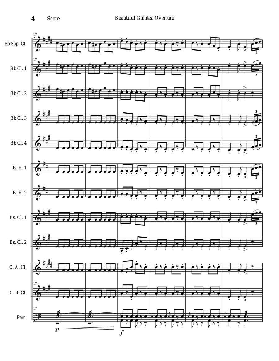 Beautiful Galatea Overture Woodwind Ensemble scores gallery preview page 4