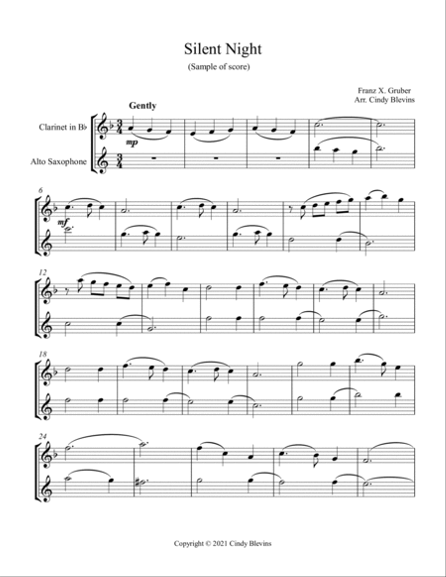 Clarinet and Alto Sax for Christmas, Vol. II Woodwind Duet scores gallery preview page 4