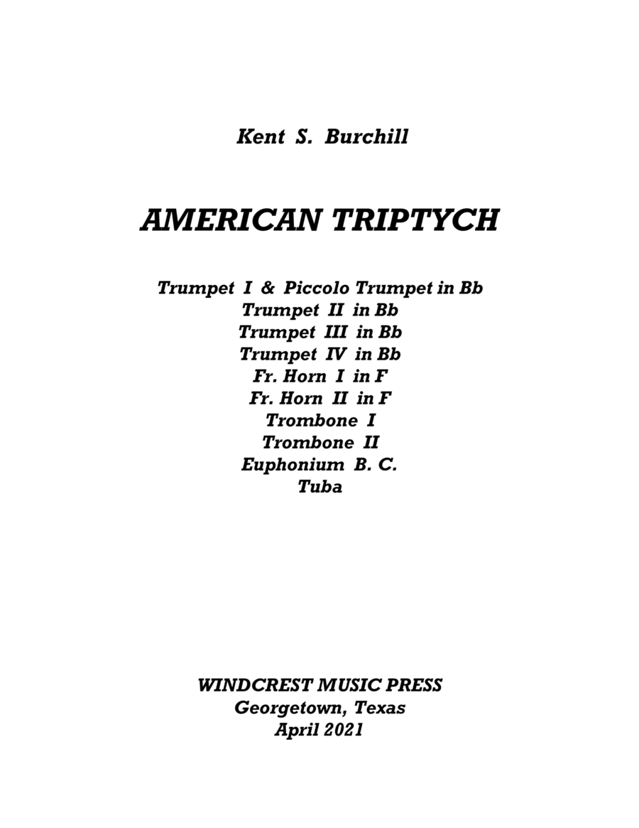 AMERICAN TRIPTYCH for Brass Choir image number null