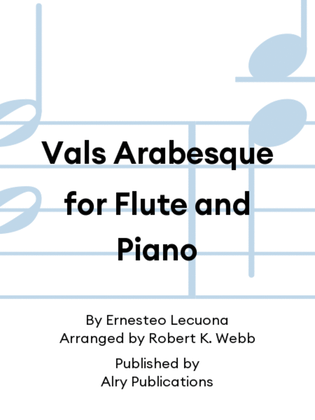 Book cover for Vals Arabesque for Flute and Piano