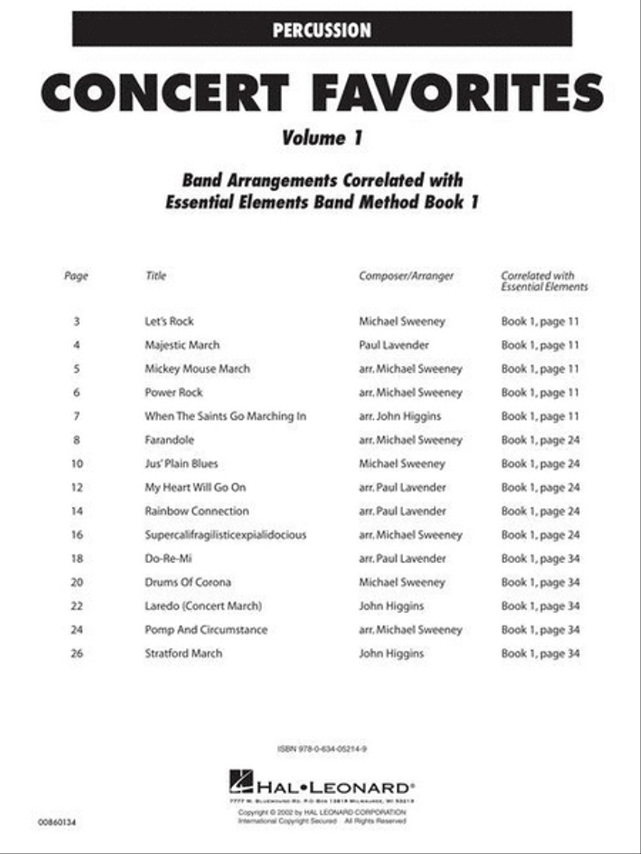 Concert Favorites Vol. 1 – Percussion