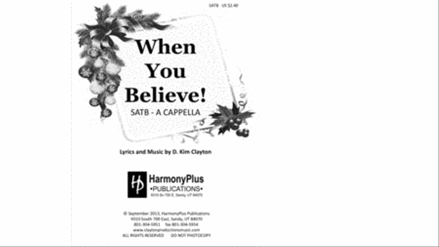 When You Believe! 4-Part scores gallery preview page 1