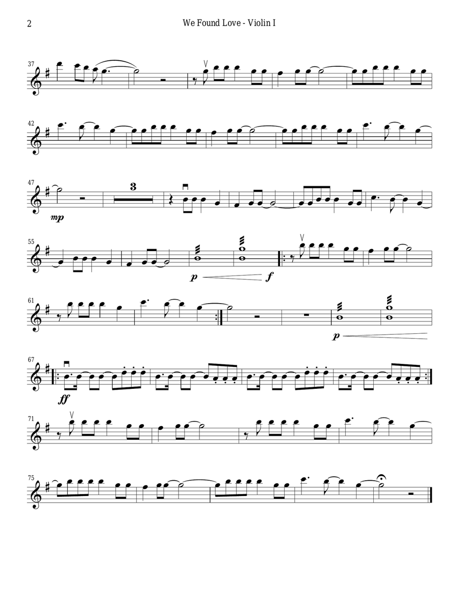 We Found Love We Found Love String Quartet scores gallery preview page 2