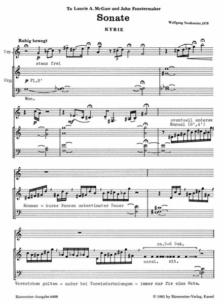 Sonata for Trumpet and Organ