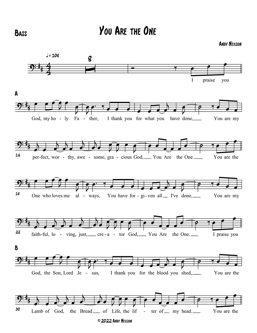 You Are the One - Bass (vocal part)