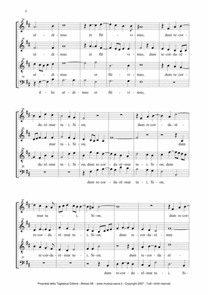 SUPER FLUMINA BABYLONIS - G.P. Palestrina - Mottetto for SATB Choir image number null