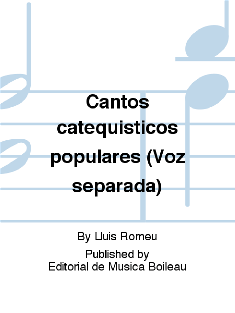 Cantos catequisticos populares (Voz separada) Voice scores gallery preview page 1