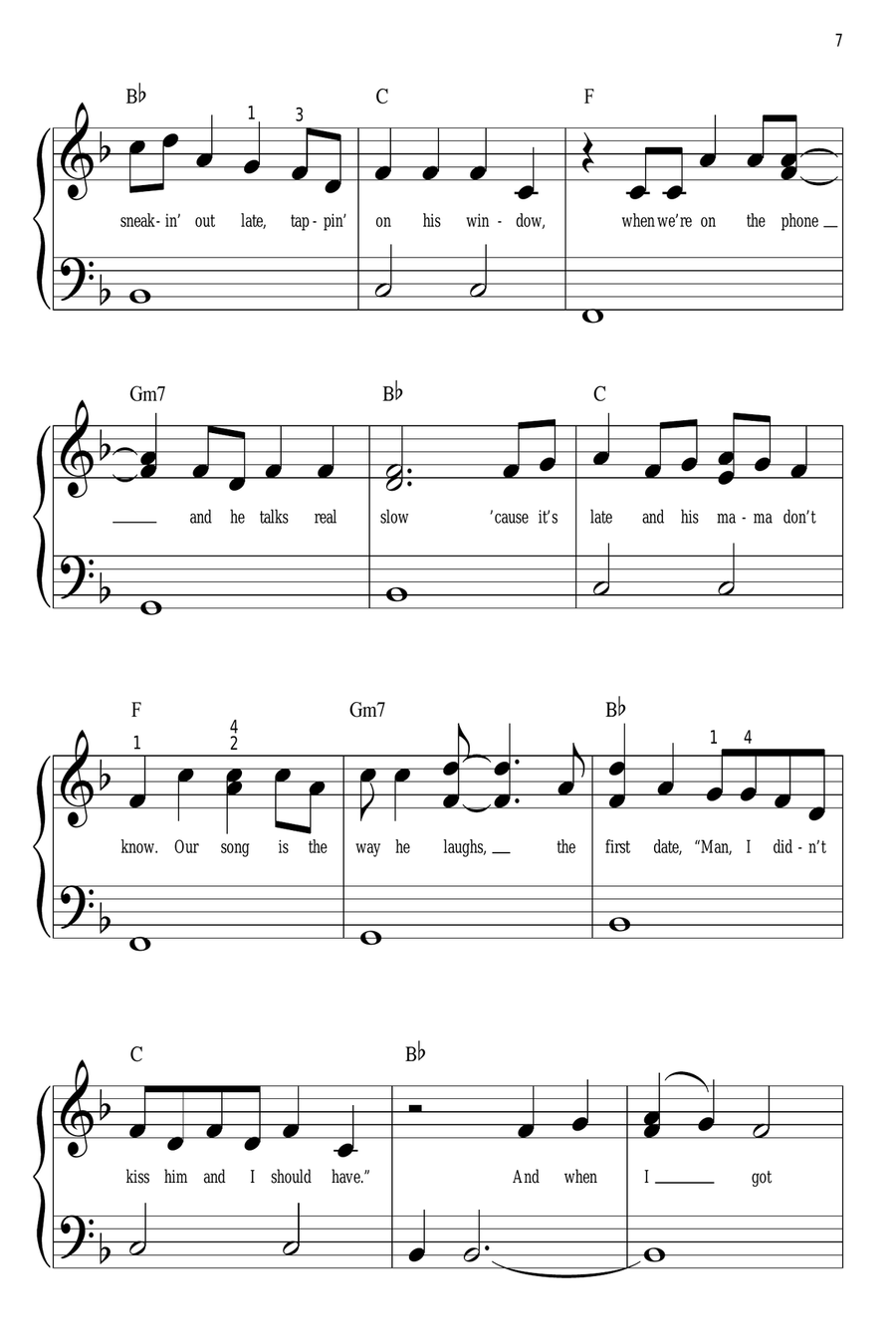 Our Song Easy Piano scores gallery preview page 7