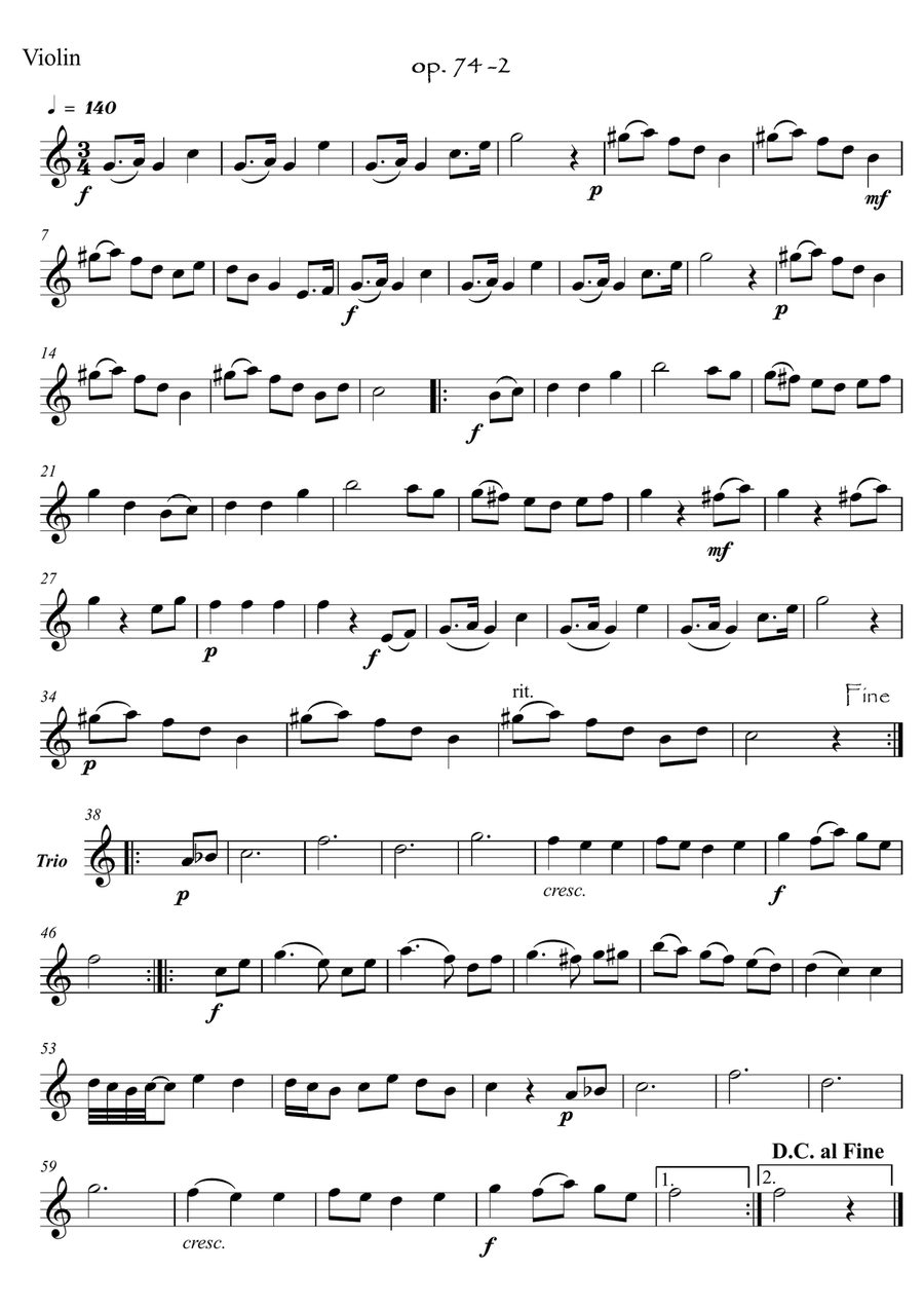 Easy Violin Guitar duets by Giuliani 74-2 String Duet scores gallery preview page 3