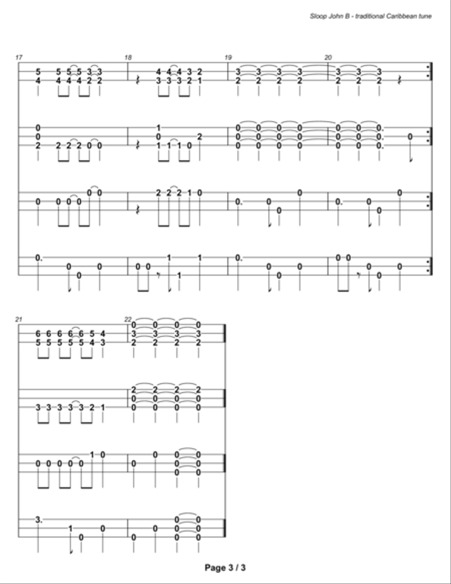 Sloop John B (ensemble) Small Ensemble scores gallery preview page 5
