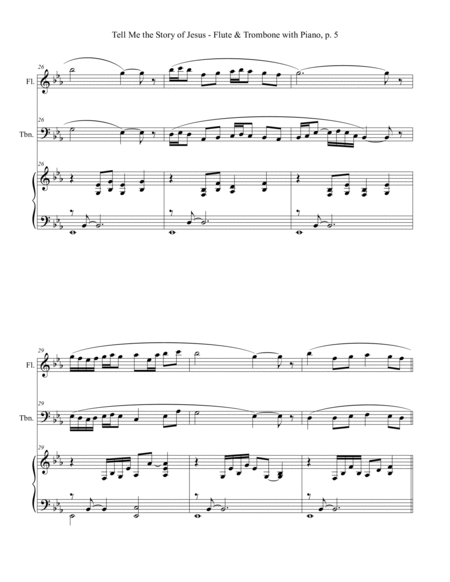 TELL ME THE STORY OF JESUS (for Flute, Trombone and Piano - Score/Parts) image number null