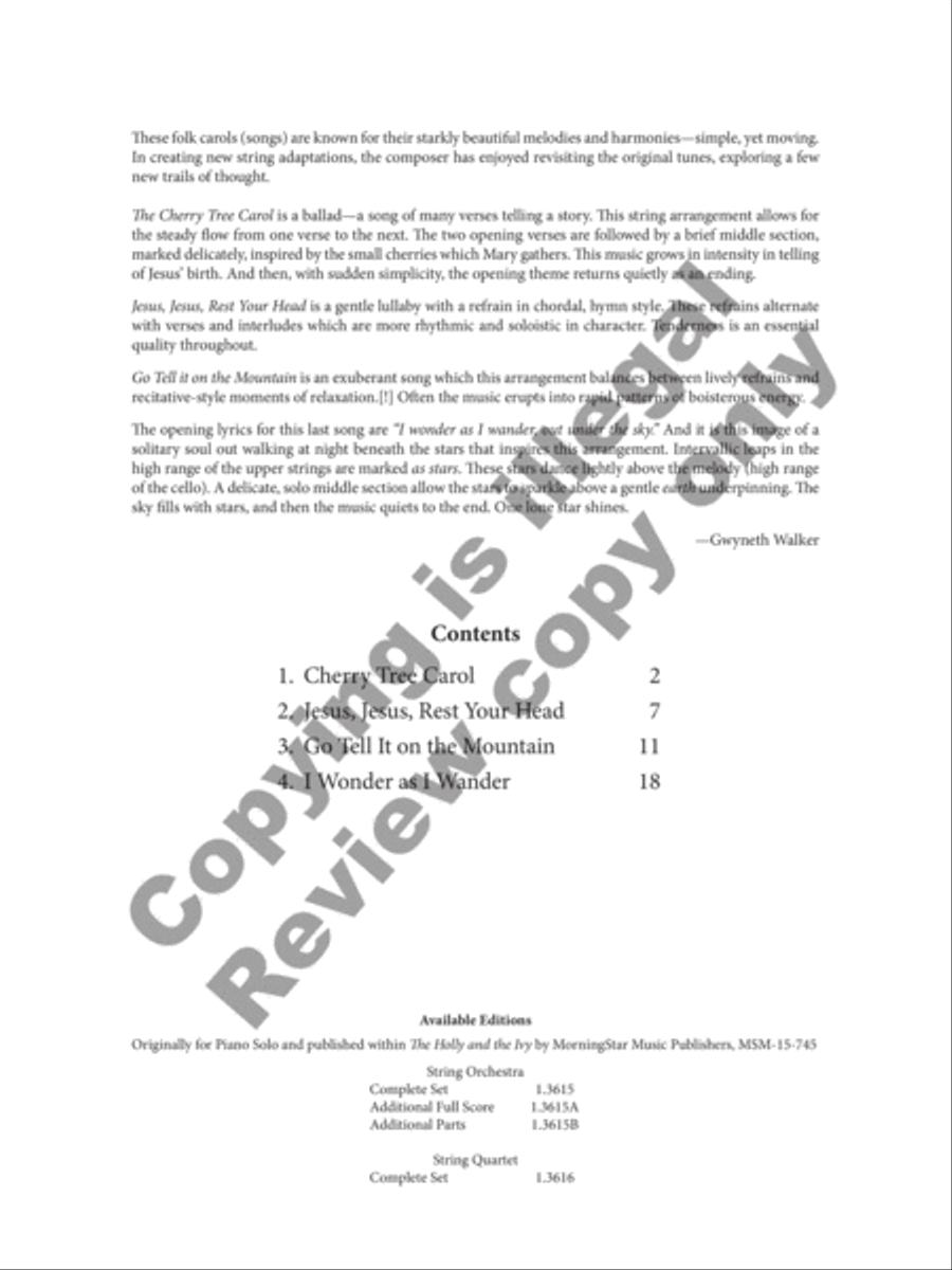 Folk Carols for Strings String Orchestra scores gallery preview page 2