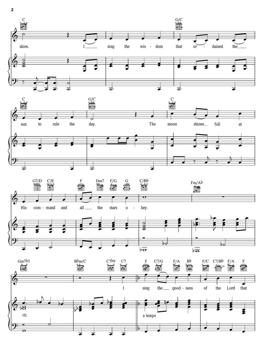 I Sing The Mighty Power Of God Piano, Vocal, Guitar scores gallery preview page 2