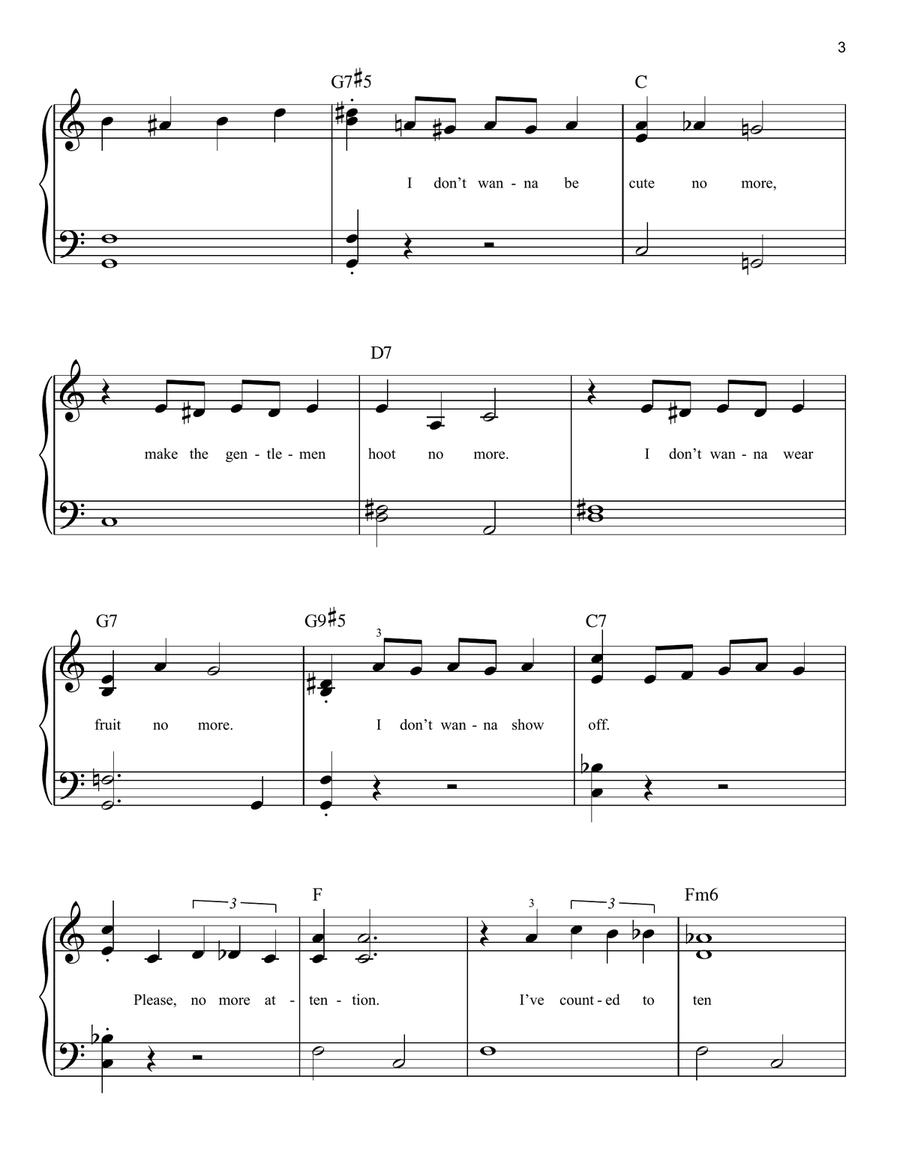 Show Off (from The Drowsy Chaperone) Easy Piano scores gallery preview page 3