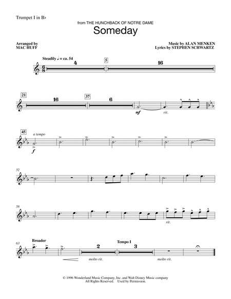 Someday (from The Hunchback Of Notre Dame) (arr. Mac Huff) - Bb Trumpet 1