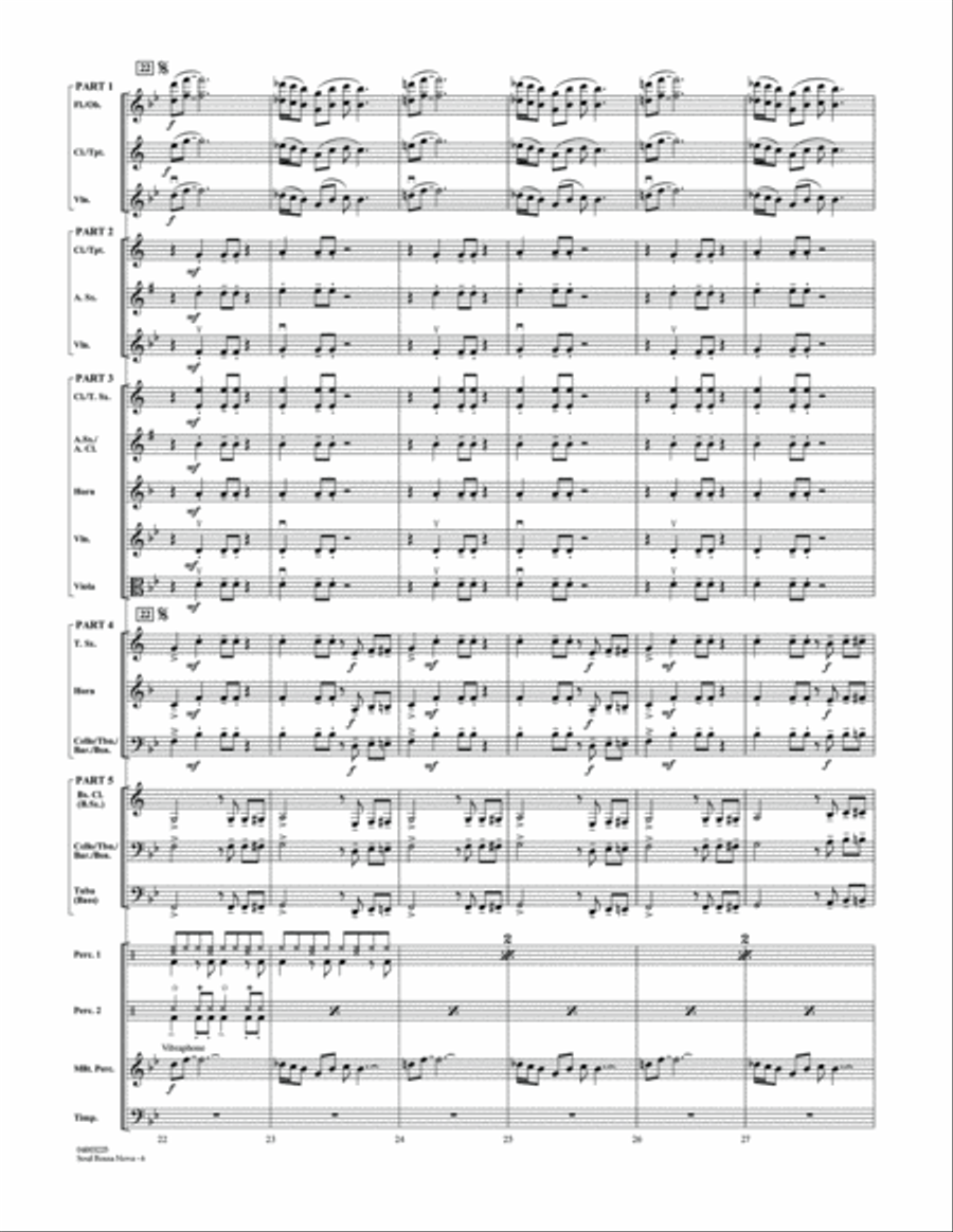 Soul Bossa Nova (arr. Johnnie Vinson) - Full Score Concert Band scores gallery preview page 6