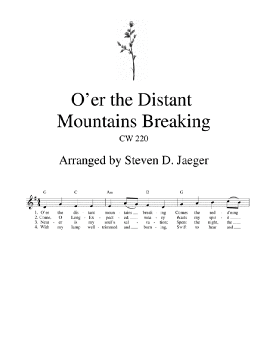 O'er the Distant Mountains Breaking - CW 220 - Lead Sheet Voice scores gallery preview page 1