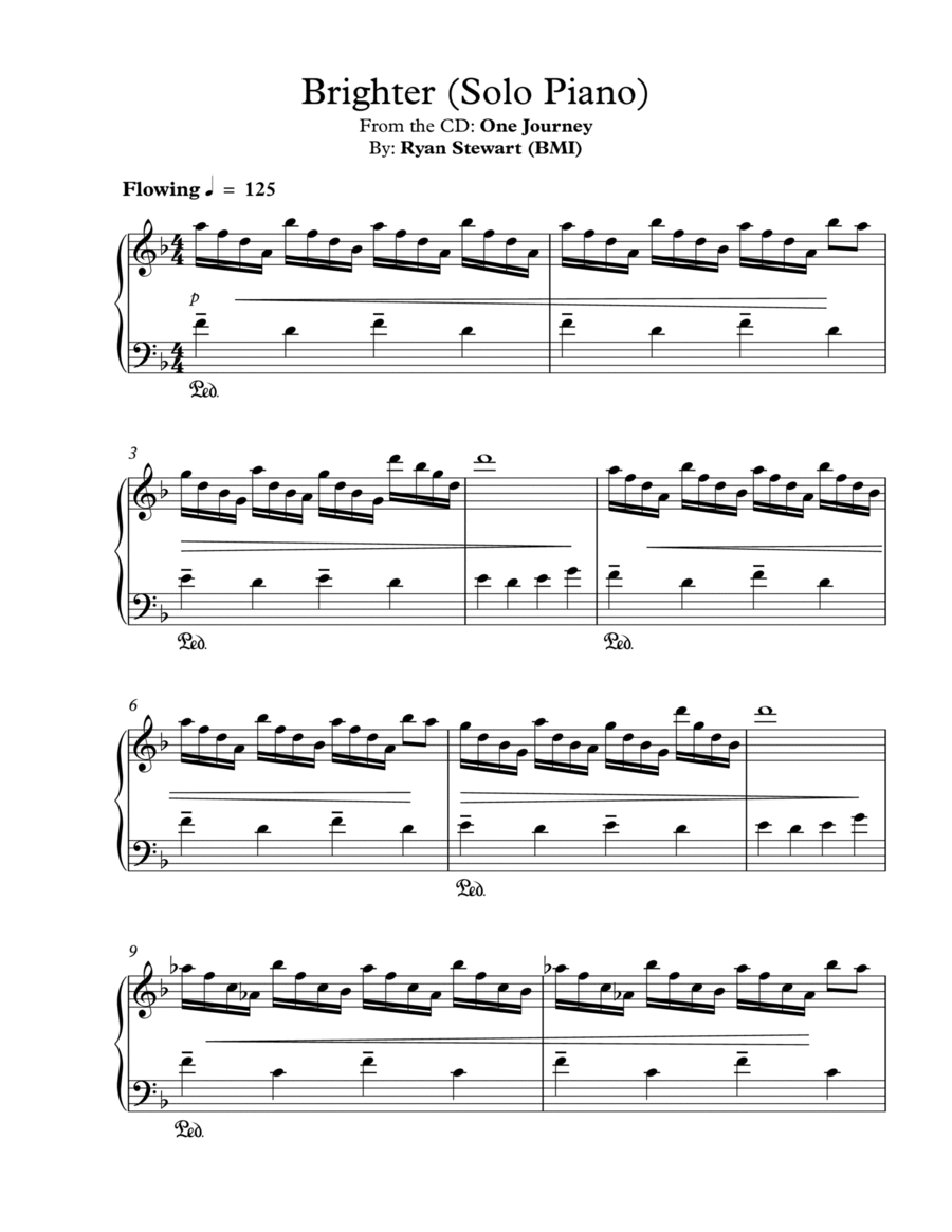 Brighter (Solo Piano) Piano Solo scores gallery preview page 1