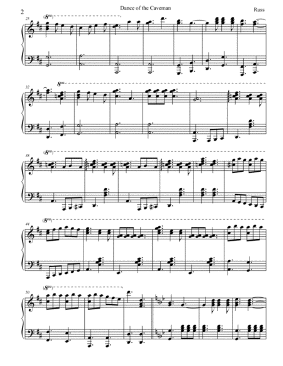 Dance of the Caveman Piano Solo scores gallery preview page 2