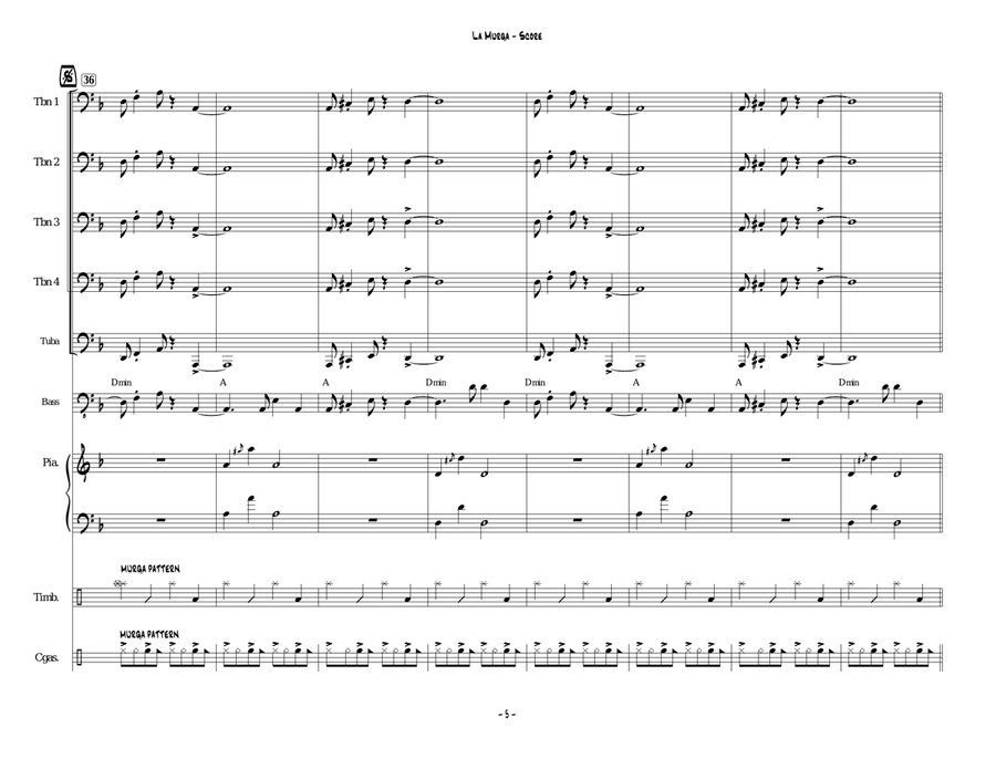 La Murga Panamena Trombone Duet scores gallery preview page 5