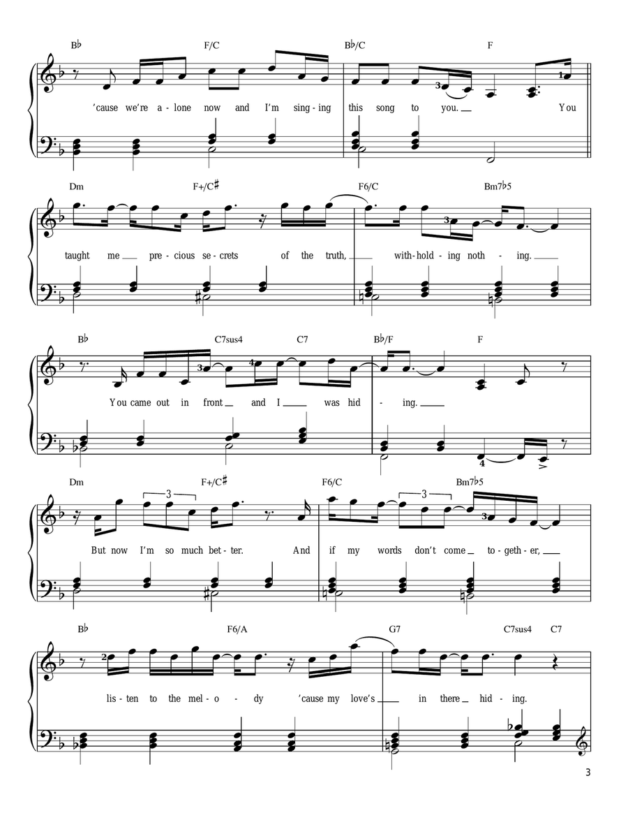 A Song For You Easy Piano scores gallery preview page 3