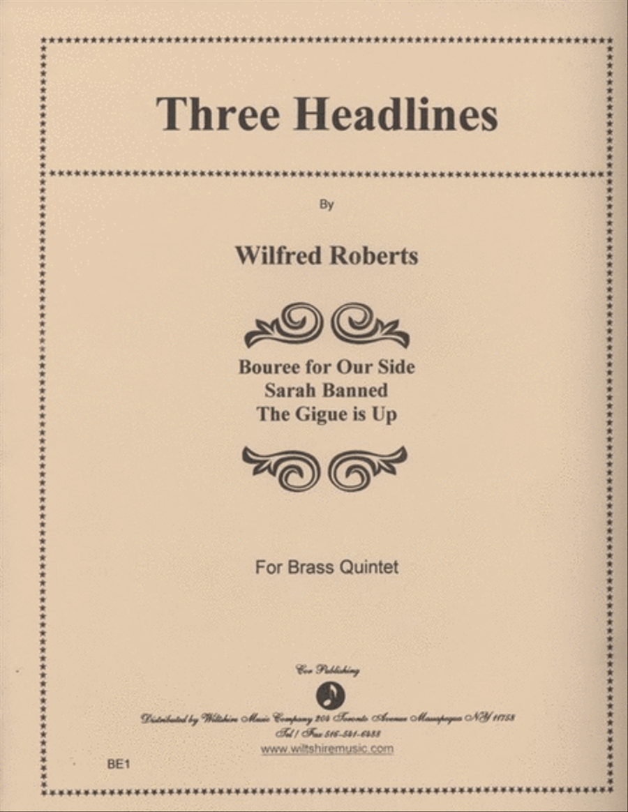 Three Headlines Brass Quintet scores gallery preview page 1