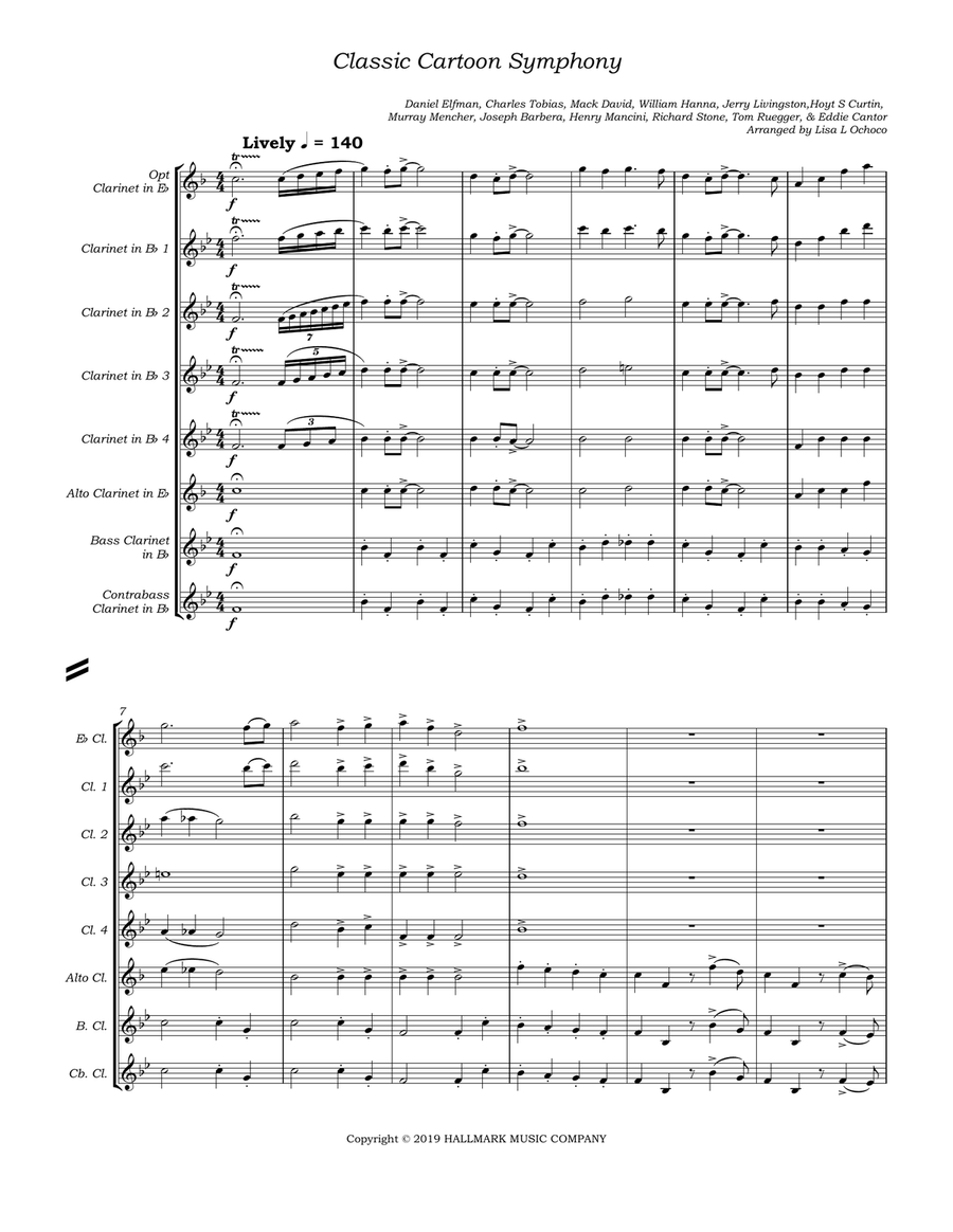 Classic Cartoon Symphony Clarinet Choir scores gallery preview page 5