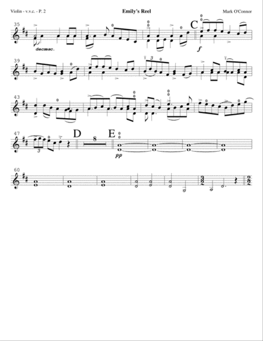 Emily's Reel (violin part - vln, vla, cel) String Trio scores gallery preview page 4