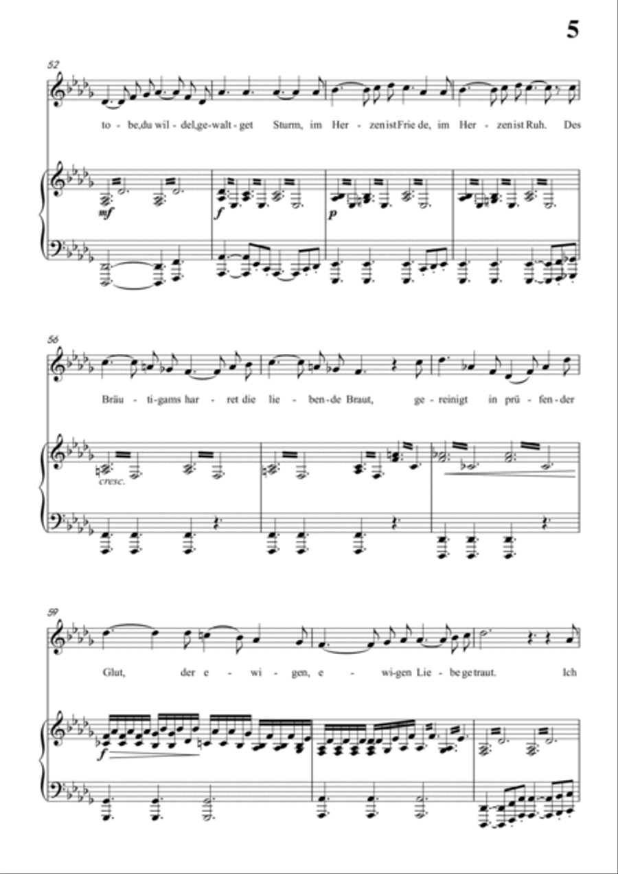 Schubert-Die junge nonne in #C minor,for Vocal and Piano Voice scores gallery preview page 6