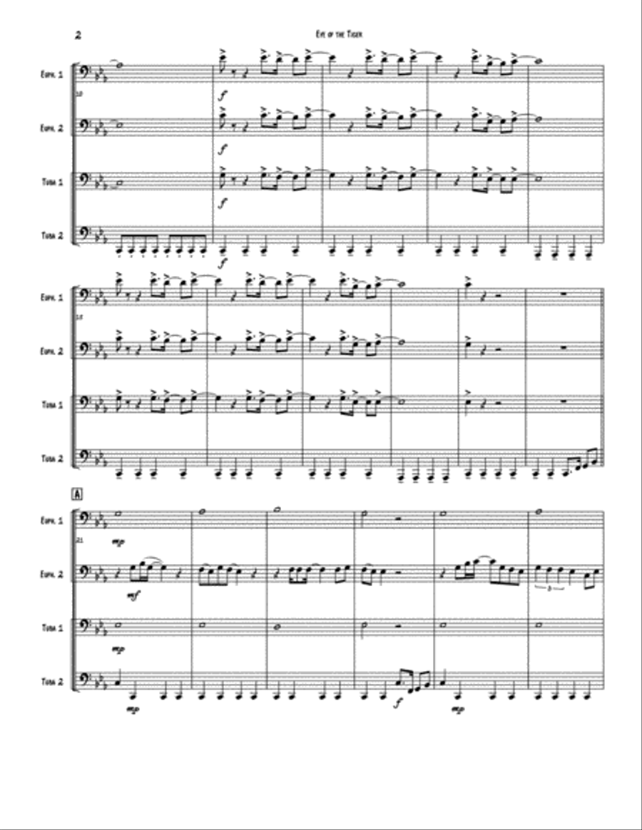 Eye Of The Tiger Eye Of The Tiger Brass Ensemble scores gallery preview page 2