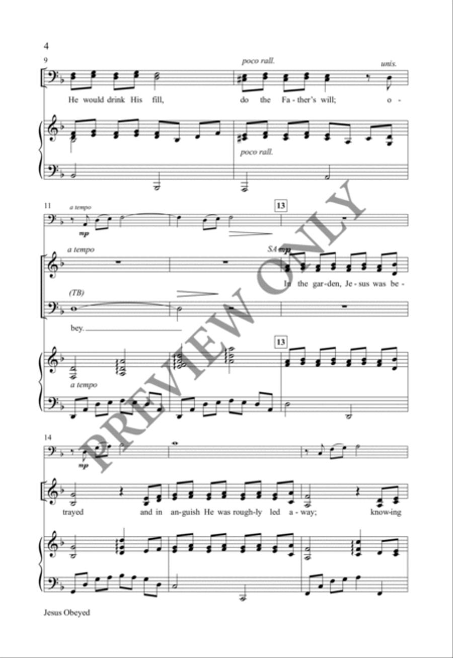 Jesus Obeyed Jesus Obeyed 4-Part scores gallery preview page 3